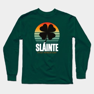 COLORFUL ILLUSTRATIVE RETRO GAELIC SLAINTE Long Sleeve T-Shirt